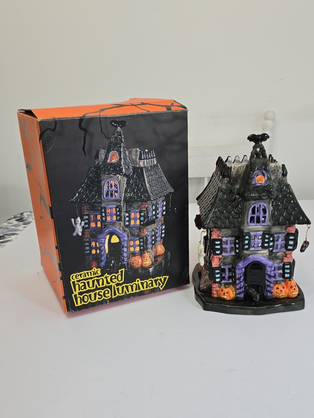 Vintage JC Penney Home Ceramic Haunted House Luminary Halloween